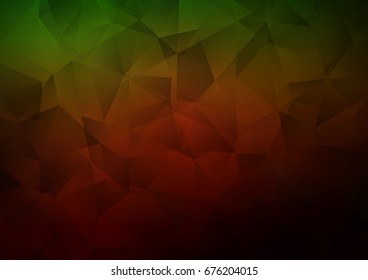 Dark Green, Red vector blurry triangle background. A completely new color illustration in a vague style. The elegant pattern can be used as part of a brand book.