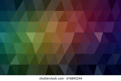 Dark Green, Red vector blurry triangle background design. Geometric background in Origami style with gradient. 