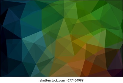 Dark Green, Red vector blurry triangle background design. Geometric background in Origami style with gradient. 
