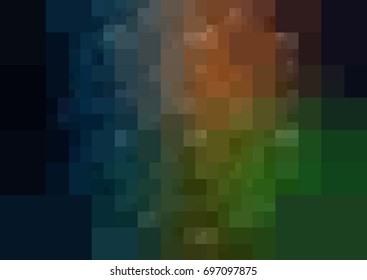 Dark Green, Red vector blurry rectangle background design. Geometric background in Origami style with gradient. 