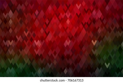 Dark Green, Red vector blurry rectangular background. Geometric background in square style with gradient. The pattern can be used for brand-new background.
