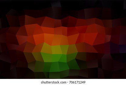 Dark Green, Red vector blurry rectangular background. Geometric background in square style with gradient. The pattern can be used for brand-new background.