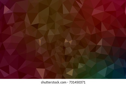 Dark Green, Red vector blurry triangle background design. Geometric background in Origami style with gradient. 