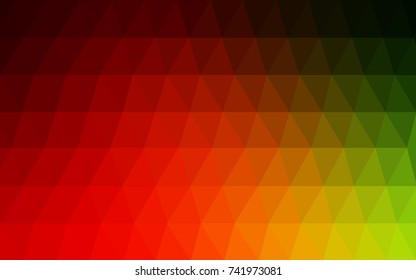 Dark Green, Red vector blurry triangle background design. Geometric background in Origami style with gradient. 