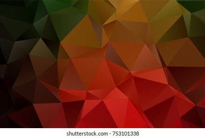 Dark Green, Red vector blurry triangle background. Shining colored illustration in a brand-new style. The polygonal design can be used for your web site.