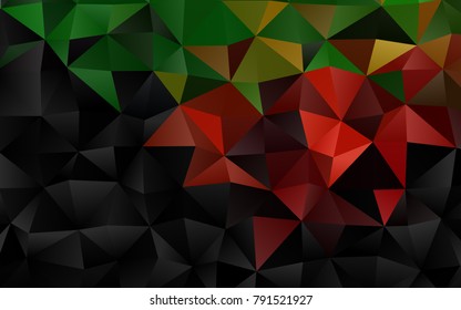 Dark Green, Red vector blurry triangle pattern. Colorful abstract illustration with gradient. The best triangular design for your business.
