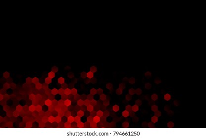 Dark Green, Red vector blurry hexagon background design. Geometric background in Origami style with gradient. 