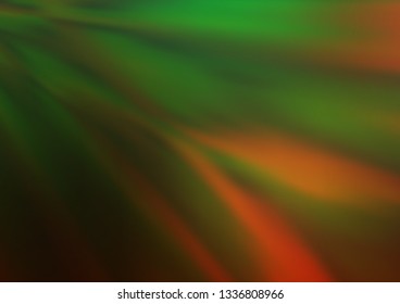 Dark Green, Red vector bokeh template. Colorful abstract illustration with gradient. The elegant pattern for brand book.