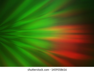 Dark Green, Red vector bokeh template. Creative illustration in halftone style with gradient. Brand new style for your business design.