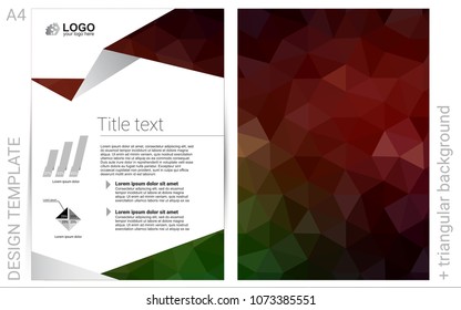 Dark Green, Red vector  brochure for ui, ux design. Blurred decorative design in abstract style with textbox. The pattern can be used for any ad, booklets.