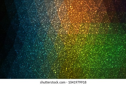 Dark Green, Red vector christmas polygon background. Low poly Illustration consisting of triangles with snowflakes. Texture background of New Year celebration.