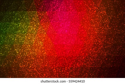 Dark Green Red vector christmas postcard low polygon background. Illustration consisting of triangles. Abstract triangular polygonal origami or crystal design of New Year celebration.