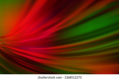 Dark Green, Red vector colorful blur backdrop. An elegant bright illustration with gradient. Completely new design for your business.