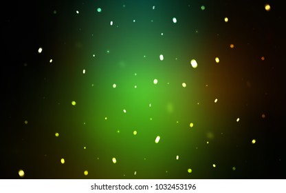Dark Green, Red vector cover with beautiful snowflakes. Glitter abstract illustration with crystals of ice. The pattern can be used for new year leaflets.