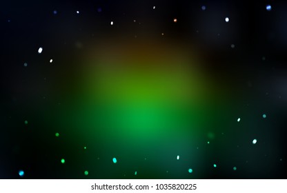 Dark Green, Red vector cover with beautiful snowflakes. Glitter abstract illustration with crystals of ice. New year design for your ad, poster, banner.