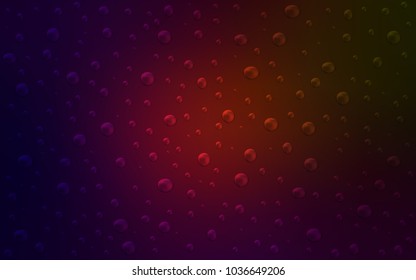 Dark Green, Red vector cover with spots. Glitter abstract illustration with blurred drops of rain. Pattern can be used as texture of water, rain drops.
