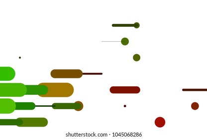 Dark Green, Red vector cover with rounded stripes. Modern geometrical abstract illustration with staves. Best design for your ad, poster, banner.