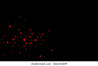 Dark Green, Red vector cover with small and big stars. Shining colored illustration with stars. The pattern can be used for websites.