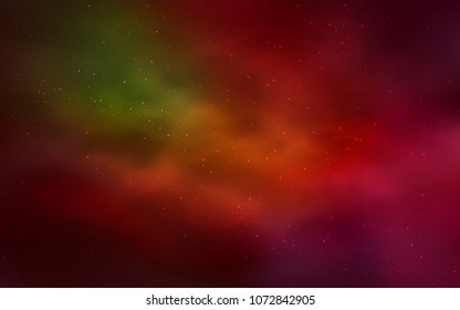 Dark Green, Red vector cover with astronomical stars. Modern abstract illustration with Big Dipper stars. Pattern for futuristic ad, booklets.