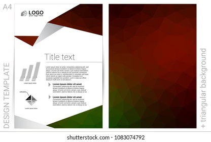 Dark Green, Red vector  cover for Envelopes. Booklet with textbox on colorful abstract background. Completely new template for your brand book.