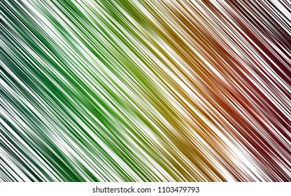 Dark Green, Red vector cover with long lines. Blurred decorative design in simple style with lines. Best design for your ad, poster, banner.