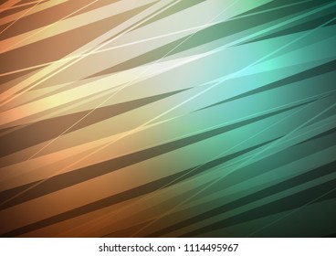 Dark Green, Red vector cover with long lines. Lines on blurred abstract background with gradient. The pattern can be used as ads, poster, banner for commercial.