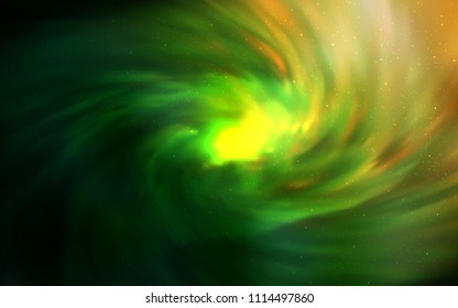 Dark Green, Red vector cover with astronomical stars. Shining colored illustration with bright astronomical stars. Best design for your ad, poster, banner.