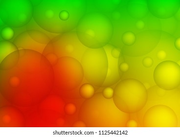 Dark Green, Red vector cover with spots. Blurred decorative design in abstract style with bubbles. The pattern can be used for aqua ad, booklets.