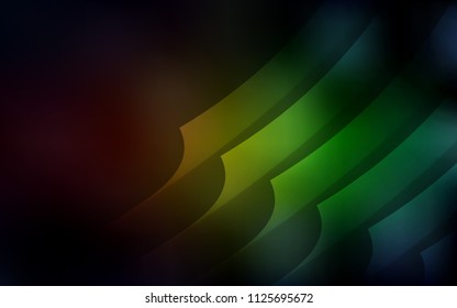 Dark Green, Red vector cover with stright stripes. Lines on blurred abstract background with gradient. The pattern for ad, booklets, leaflets.