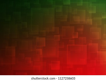 Dark Green, Red vector cover in polygonal style. Decorative design in abstract style with rectangles. Pattern can be used for websites.