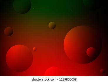Dark Green, Red vector cover with spots. Illustration with set of shining colorful abstract circles. The pattern can be used for beautiful websites.