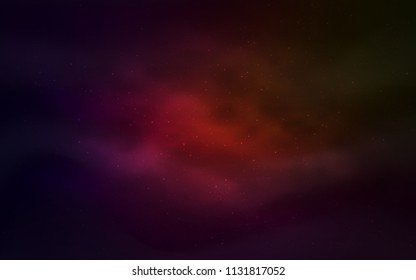 Dark Green, Red vector cover with astronomical stars. Shining illustration with sky stars on abstract template. Pattern for astrology websites.