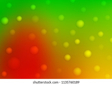 Dark Green, Red vector cover with spots. Abstract illustration with colored bubbles in nature style. The pattern can be used for aqua ad, booklets.