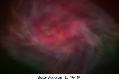 Dark Green, Red vector cover with astronomical stars. Shining colored illustration with bright astronomical stars. Pattern for astrology websites.
