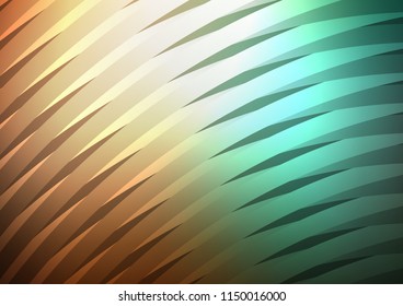 Dark Green, Red vector cover with long lines. Lines on blurred abstract background with gradient. Smart design for your business advert.