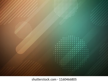 Dark Green, Red vector cover with rounded stripes, dots. Blurred decorative design in simple style with lines, circles. The pattern can be used as ads, poster, banner for commercial.