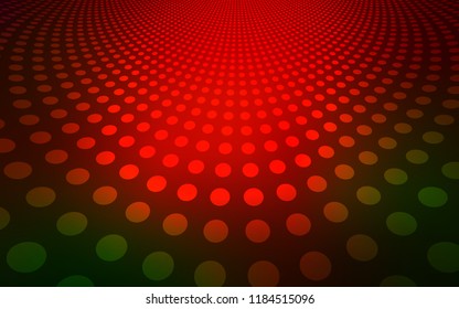 Dark Green, Red vector cover with spots. Beautiful colored illustration with blurred circles in nature style. Beautiful design for your business advert.