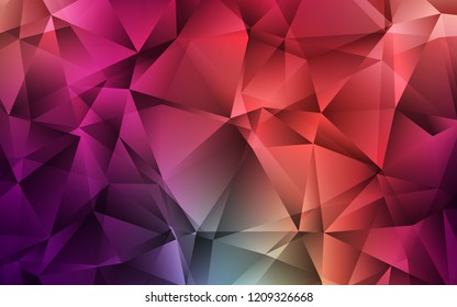 Dark Green, Red vector cover in polygonal style. Decorative design in abstract style with triangles. Pattern for busines ad, booklets, leaflets