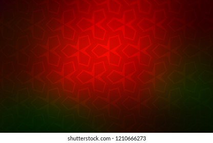 Dark Green, Red vector cover in polygonal style. Modern abstract illustration with colorful rectangles. Pattern for busines ad, booklets, leaflets