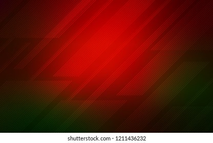 Dark Green, Red vector cover with stright stripes. Decorative shining illustration with lines on abstract template. Best design for your ad, poster, banner.
