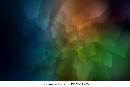 Dark Green, Red vector cover with set of hexagons. Colorful hexagons on white backdrop. New design for website's poster, banner.