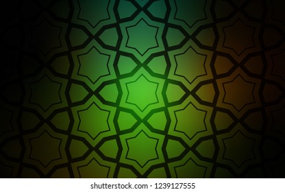 Dark Green, Red vector cover with small and big stars. Blurred decorative design in simple style with stars. Pattern for new year ad, booklets.