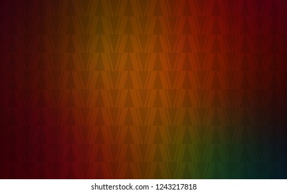 Dark Green, Red vector cover with polygonal style. Triangles on abstract background with colorful gradient. Modern template for landing page.