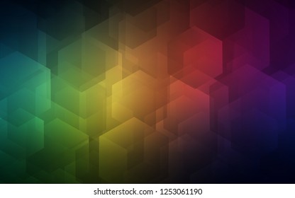 Dark Green, Red vector cover with set of hexagons. Abstract illustration with colorful hexagons. Pattern can be used for landing pages.