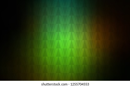 Dark Green, Red vector cover with polygonal style. Triangles on abstract background with colorful gradient. Pattern for commercials.