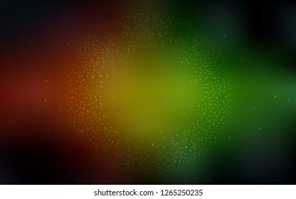 Dark Green, Red vector cover with astronomical stars. Blurred decorative design in simple style with galaxy stars. Template for cosmic backgrounds.