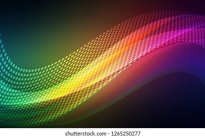 Dark Green, Red vector cover with spots, lines. Modern abstract colorful illustration with spheres and lines. Design for your business advert.
