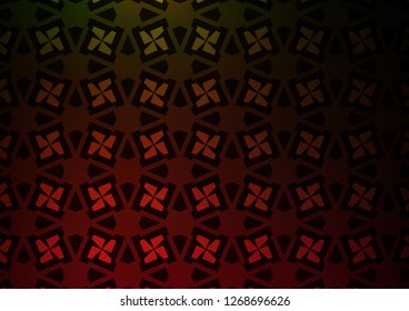 Dark Green, Red vector cover in triangles, cubes. Abstract gradient illustration with triangles, cubes. Modern template for your landing page.