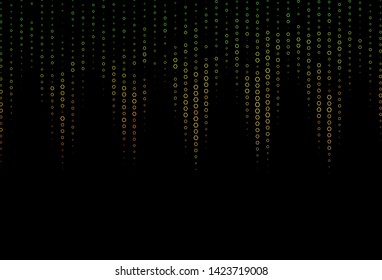 Dark Green, Red vector cover with set of hexagons. Glitter abstract illustration in hexagonal style. New template for your brand book.