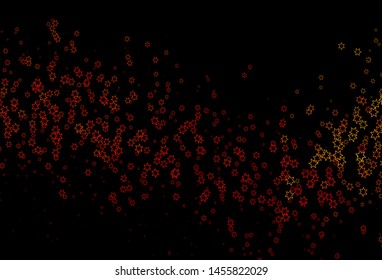 Dark Green, Red vector cover with small and big stars. Stars on blurred abstract background with gradient. The pattern can be used for wrapping gifts.